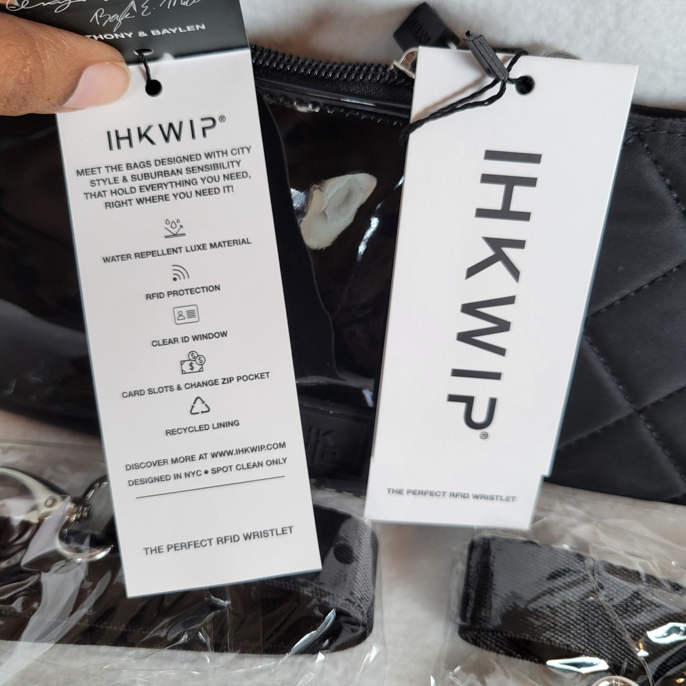 IHKWIP Women Wristlet Perfect Pair RFID Patent Quilted Nylon Set Size OS Black - Picture 2 of 7